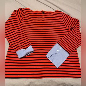 J.Crew shirt red and blue shirt with cuffs size XL